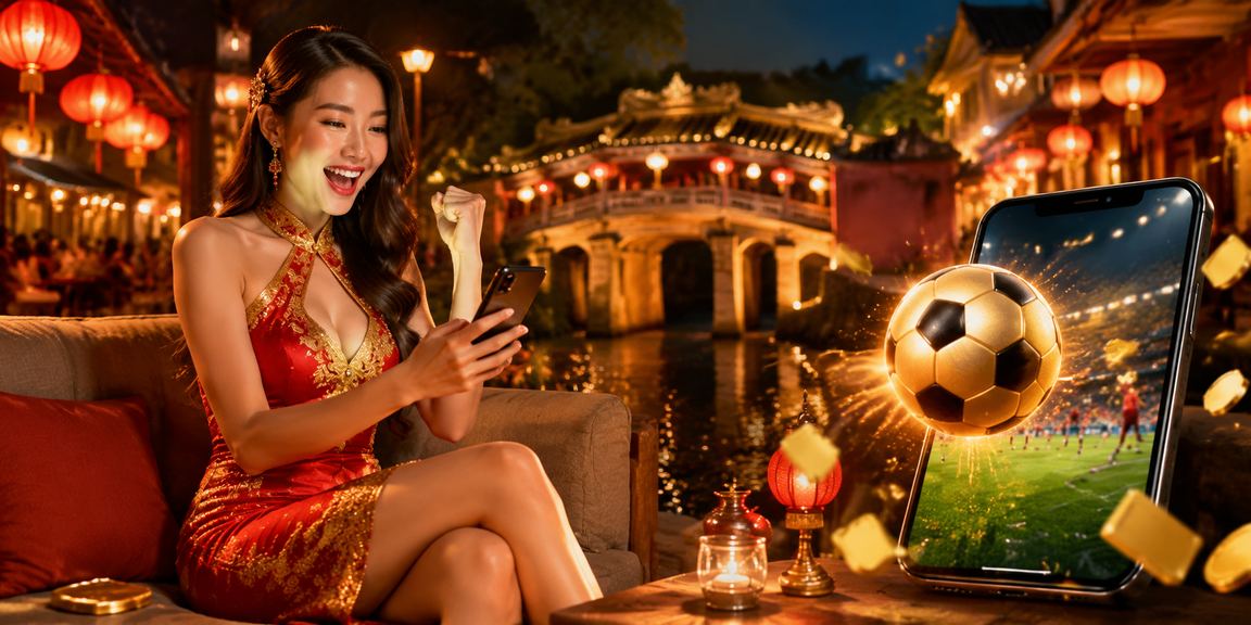 Người hâm mộ bóng đá xem trận đấu tại khu phố đêm Hội An